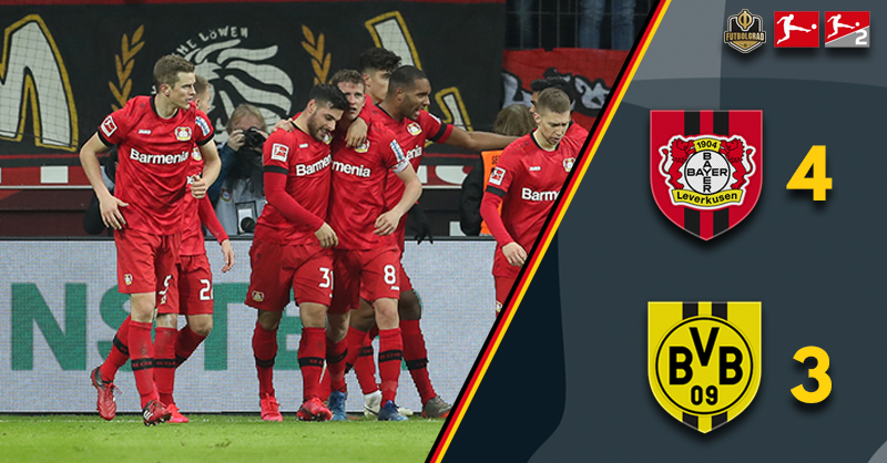Bayer Leverkusen edge a thriller as Borussia Dortmund are beaten 4-3